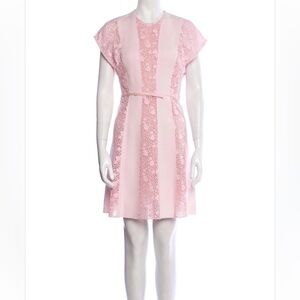 GIAMBATTISTA VALLI Lace Pattern Mini Dress light pink